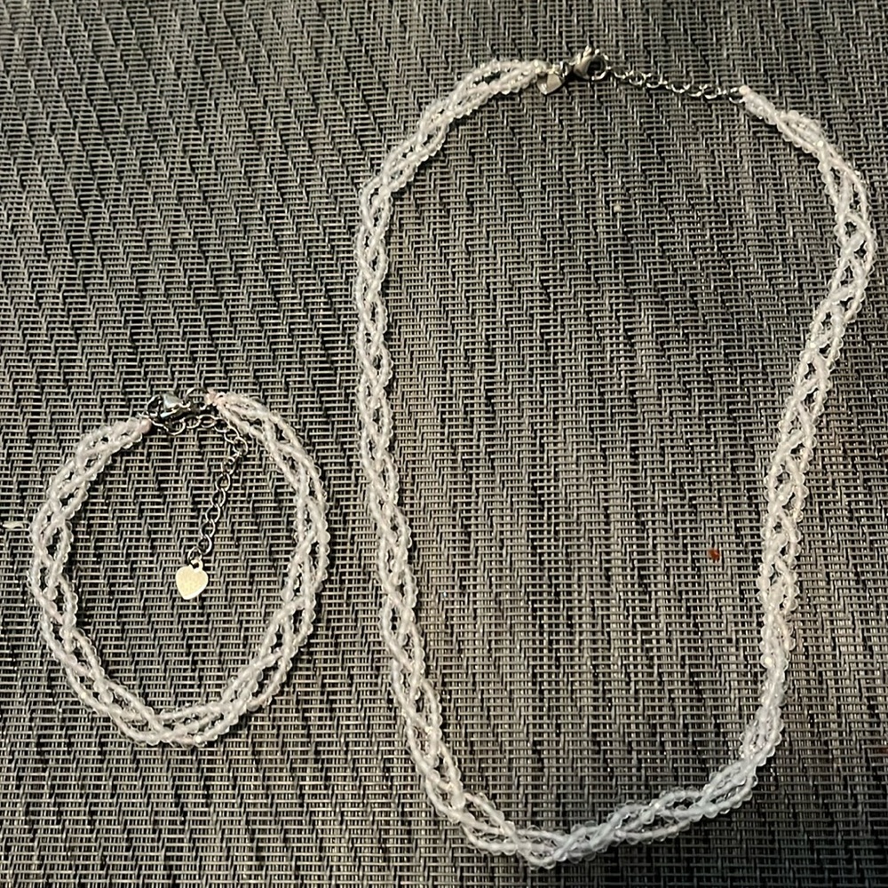 Clear Quartz Necklace/Bracelet set